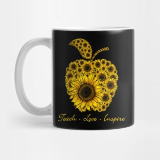 Teach Love Inspire Sunflowers Apple Teacher Mug